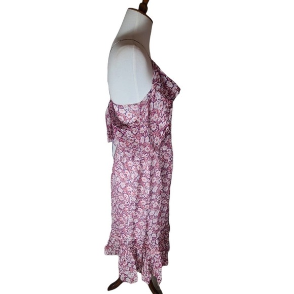 Rebecca Minkoff Floral Buffy Midi Pink Dress XS NWT - Picture 5 of 9